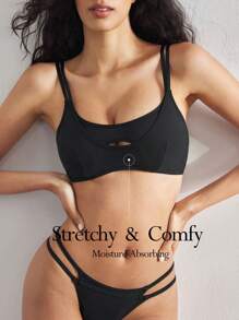 Ocili Leisure Women's Comfortable Soft Smooth Nylon Bra - Black - View 1