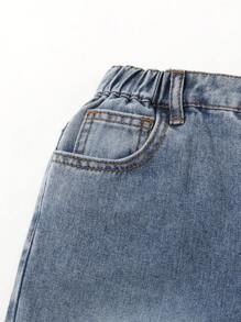 Young Boy Distressed Street Style Star Patchwork Loose Fit Blue Denim Jeans For Kids Clothes Boys Costume Dailywear Streetwear Outfits And Kids Four Seasons Clothes Back To School Clothes - Light Wash - View 9