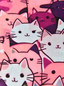Manfinity Homme Cartoon Cat Print Front Buttons Casual Short Sleeve Shirt, Summer Cat Shirts For Men Cat Shirt Men Men S Cat Shirt Party Shirts For Men - Multicolor - View 3