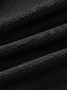 THE POWERPUFF GIRLS X SHEIN Young Girl Cartoon Print Elastic Waist Black Flared Leggings Fall Winter - Black - View 5