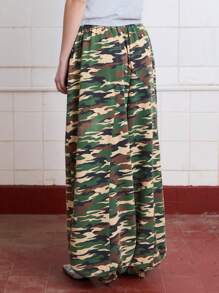 COUREZ Quần jogger ống rộng họa tiết rằn ri / Trang phục mùa hè phong cách Y2K cho nữ, quần dài mùa hè 100% cotton, kiểu vintage - Nhiều màu - Xem 5