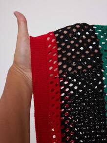 大码女式彩虹条纹吊带上衣和打结阔腿裤两件套 - 彩色 - 查看 6