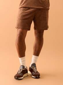 Musero Men Elasticated Towelling Shorts Co Ord Bottom Only Summer Streetstyle Vacation Smart Casual