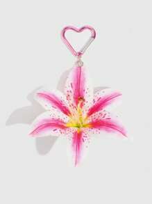 ROMWE Fairycore 1 pieza Llavero con decoración de flor de lirio con lunares en degradado, con estilo de resort de playa, adecuado como regalo de boda, vacaciones o para la vuelta al cole para adolescentes
