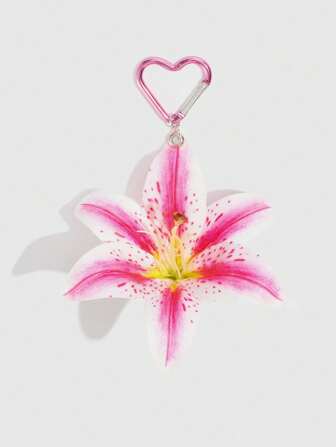 Fairycore 1 pieza Llavero con decoración de flor de lirio con lunares en degradado, con estilo de resort de playa, adecuado como regalo de boda, vacaciones o para la vuelta al cole para adolescentes