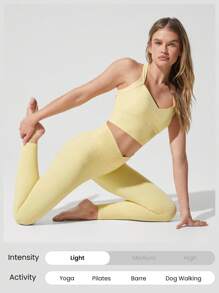GLOWMODE FeatherFit™ See You Around Halter Backless Sports Bra Light Support Low Impact Yoga
