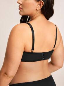 BloomMama Plus Size Maternity & Nursing Bra, Simple Romantic, Removable Cups, Lace Patchwork, Suitable For Pregnancy & Lactation Period, Lift - Black - View 2