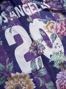 Manfinity Sporsity Men's Vintage Fashion Casual Sports Flower Print Polo Shirt , Los Angeles Shirt ,
