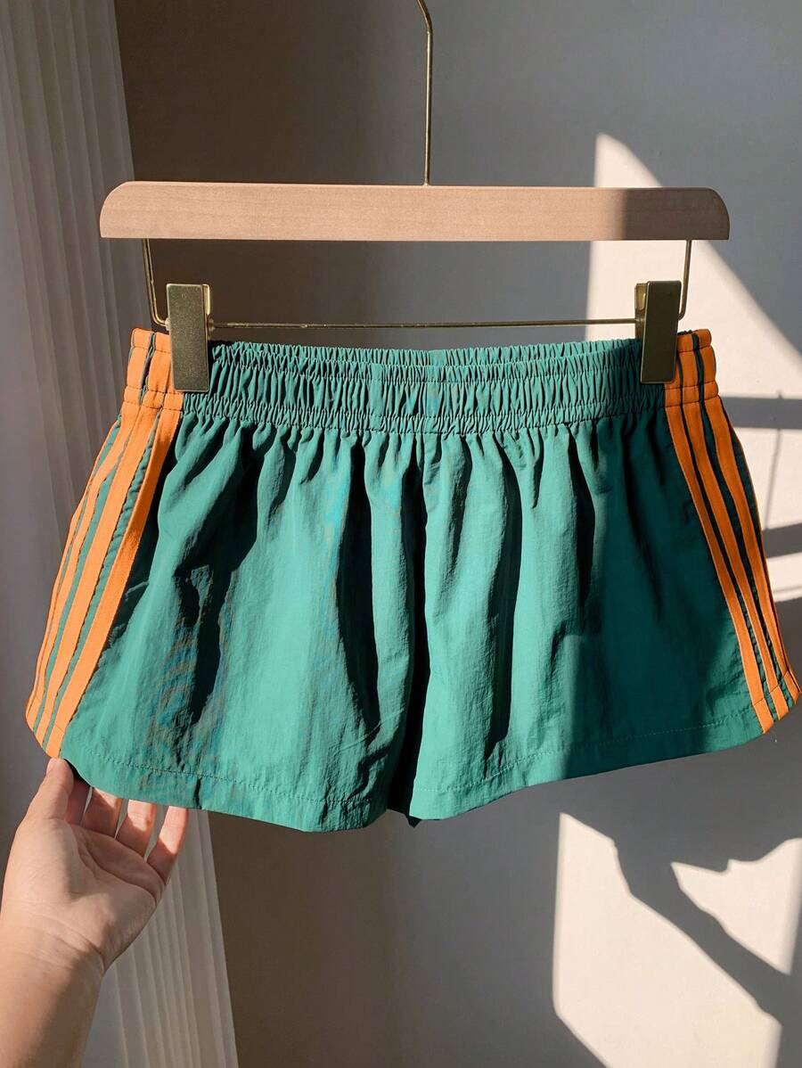 Comfortcana Quần short kẻ sọc ngang đơn giản cho nữ, mùa hè - Nhiều màu - Xem 1