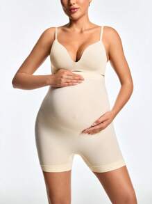 SHEIN Shape Pantalones cortos moldeadores de cintura alta casuales y lisos para embarazada