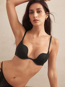 Charlaine French Lace Ruffle Romantic Sexy Ladies' Lingerie - Black - View 2