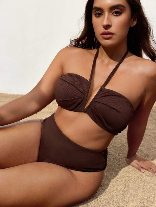 Maija Costume da bagno senza ferretto per donna taglie forti, adatto alle vacanze al mare