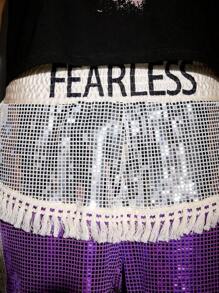 ROMWE MEN Men's Street Life Mixed Martial Arts Boxing Shorts, - Multicolor - View 2