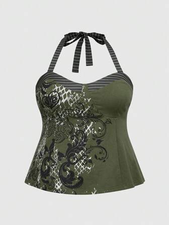 Fairycore Fairycore Reben Blume Muster Babydoll Camisole Große Größen Camisole und Weste