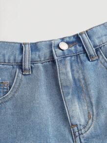 SHEIN Girlism Tween Girls Y2k Style Casual Distressed Boho Cute Bowknot Side Split Loose Fit Blue Denim Mini Skirt,For Tween Girl Y2k Clothes Girls Spring Summer Daily Wear Clothes,Beach Vacation Outfits, Country Concert Outfit,Streetwear Outfits Tween Girls ,Cute Summer Skirt