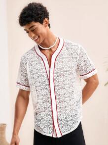 Manfinity VCAY Men's Woven Casual Short Sleeve Loose Shirt, Fashion And Young Style - Multicolor - View 5