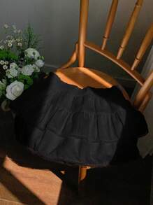 Comfortcana 常规款黑色编织拼布蕾丝休闲女裙 - 黑色 - 查看 6