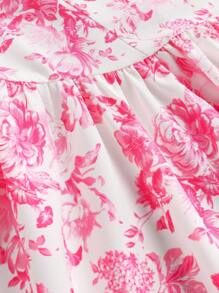 Girlism 少女可爱碎花粉色连衣裙，适合约会、优雅派对、重要家庭聚会，适合各种场合，返校/校园风格 - 粉色 - 查看 4