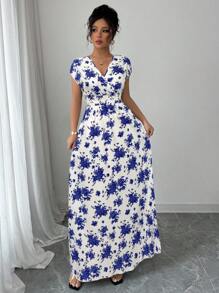 Elenzga Váy in hoa thanh lịch, mùa hè - Màu xanh lam - Xem 6