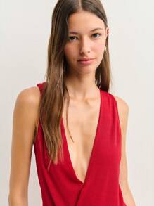 Nöista 迷你连衣裙，V领设计，前裹式设计，修身廓形。非常适合约会之夜、晚会或俱乐部聚会，让您以大胆优雅的造型惊艳众人。Saint John - 紅色 - 查看 3