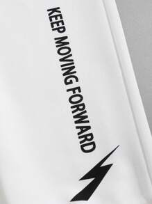 2 件套青少年男童休闲简约图案长裤套装，舒适柔软面料，百搭校园/日常/户外运动服 - 彩色 - 查看 4