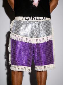 ROMWE MEN Men's Street Life Mixed Martial Arts Boxing Shorts, - Multicolor - View 4