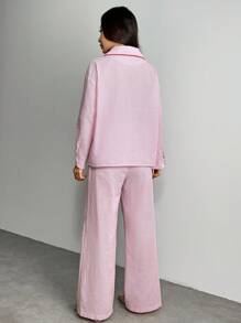 SHEIN PETITE 女士日常两件套服装 - 粉色 - 查看 2