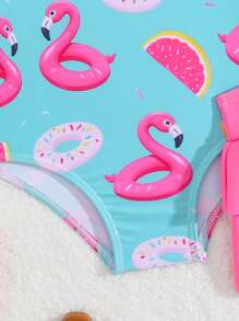 SHEIN 1pc Baby Girls' Strawberry Print Swimsuit With Skirt Swim Suits For Baby Girl Swimsuit Set For Baby Girl Swimsuit With Skirt Baby Girl Swimwear Baby Girl Swim Wear - Multicolor - View 4