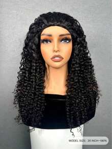 QUICK WEAR Curly Half Wig Human Hair 3-In-1 Half Wig Seamless Kinky Curly Flip Over Human Hair No Glue No Lace 180% Density 14-28 Inches Natural Black Color With Natural Hairline Beginner Friendly Sport Vacation Travel Festival Prom Outdoor Cosplay Campus School Beach Wedding Camping Holiday Outfits Summer Outfits Vacay Vibes Charm Elegant Casual Y2k Fashion Styles Ss25 Keywords - S1 - View 2