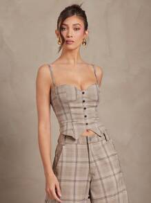 L'Amorae 女士紧身胸衣夏季吊带背心 Old Money Y2K 办公室上衣商务休闲 - 彩色 - 查看 1