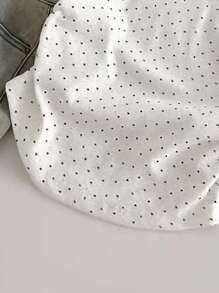 INAWLY 休闲日常简约森系波点印花女式T恤 - 白色 - 查看 3