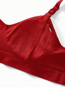 حمالة صدر للرضاعة سادة قطني للحوامل - الأحمر - مشاهدة 6