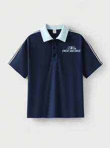 JNSQ T-shirt à manches courtes pour sports de plein air décontractés pour la rentrée scolaire, t-shirt de loisirs de sport de plein air à col rond pour enfants avec impression de numéros amusants
