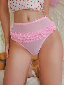 PetitDoll 1 pieza Ropa interior sexy para mujeres con paneles de encaje y malla