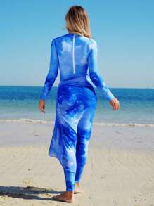 Swim Shayni Maillot de bain une pièce avec imprimé, style vacances pour femmes
