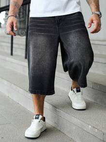 Claim Dot Plus Size Men's Casual Loose Denim Shorts, Summer Fashion Shorts For Men Jeans Hang Out Going Out Party Vacation Street