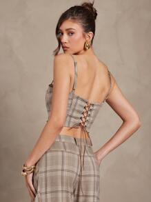 L'Amorae 女士紧身胸衣夏季吊带背心 Old Money Y2K 办公室上衣商务休闲 - 彩色 - 查看 2