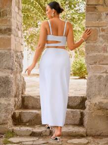 Swim Chiccia Plus Size Backless Style Bikini Top, Fashionable For Summer
