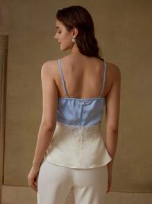 MOTF PREMIUM ÁO PEPLUM REN GUIPURE - Màu xanh lam - Xem 5