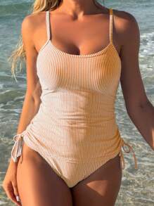 Swim Lushoire Costumi da bagno da donna per primavera/estate 2025, tankini a righe blu e bianche