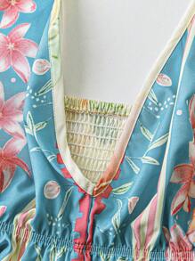 Flirla Bohemian Style Printed Beach Slip Dress - Green - View 4