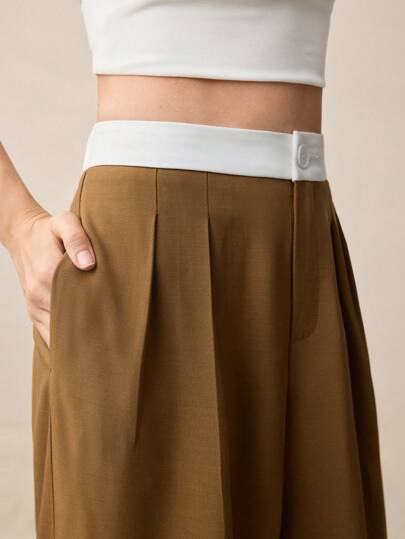 BizChic 2025 Summer New Urban Stylish Commuter Romantic Casual Versatile Elegant Women Wide Leg Pants