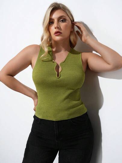 Maija 大码女式 V 领休闲针织背心优雅时尚波西米亚海滩度假风格休闲夏季上衣