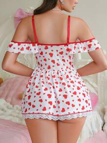 PetitDoll Set de 2 camisones sexy con patchwork de encaje para mujer
