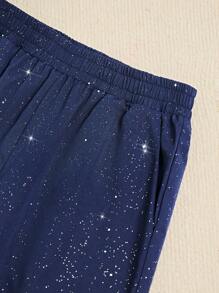 INAWLY Ladies' Spring/Summer Gold Foil Shirt & Pants Casual 2 Pieces Set Fall Cloth For Women