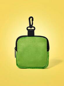 TOM & JERRY X SHEIN Portofel verde multifuncțional cu grafică de desene animate, cu cataramă de și buzunar cu fermoar, geantă de colectare și depozitare a monedelor, potrivit atât pentru bărbați, cât și pentru femei