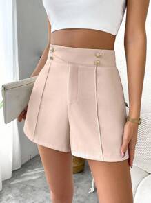 Chiquease Women's Solid Color Fashion Shorts, Suitable For Summer