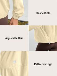 In My Nature 女士户外防水防风拉链连帽夹克 - 杏色 - 查看 3