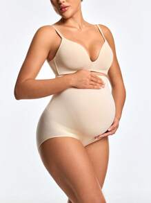 SHEIN Shape Pantalones de maternidad de cintura alta sólidos con efecto moldeador casual