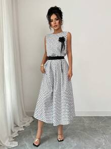 Elenzga 女士两件套 - 无袖上衣和裙子